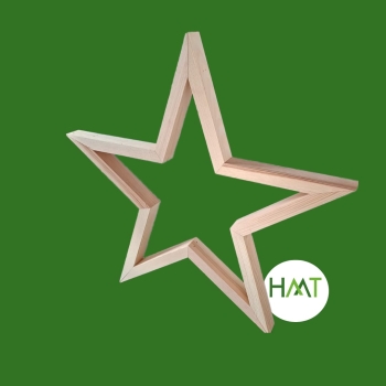 Gwiazda z naturalnego drewna duża 54cm